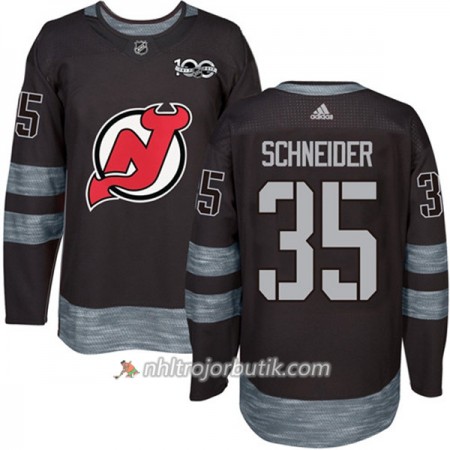 Män Ishockey New Jersey Devils Tröja Cory Schneider 35 1917-2017 100th Anniversary Adidas Svart Authentic